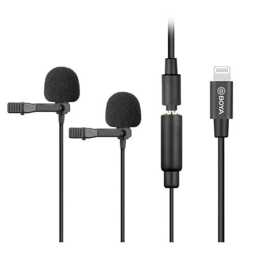 BOYA Mikrofon Knaphuls BY-M2D Lightning Dual iOS 6m. i gruppen HJEMMEELEKTRONIK / Lyd & billede / Håndholdte mikrofoner hos TP E-commerce Nordic AB (38-90558)