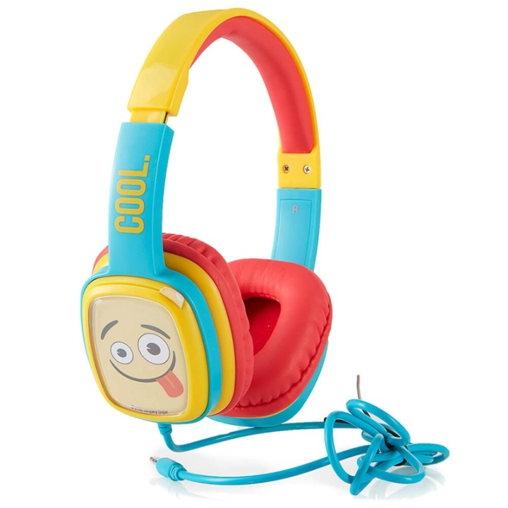 Emoji Høretelefoner On-Ear Junior 85db Emoji Blå/Gul i gruppen HJEMMEELEKTRONIK / Lyd & billede / Hovedtelefoner & Tilbehør / Hovedtelefoner hos TP E-commerce Nordic AB (38-90632)