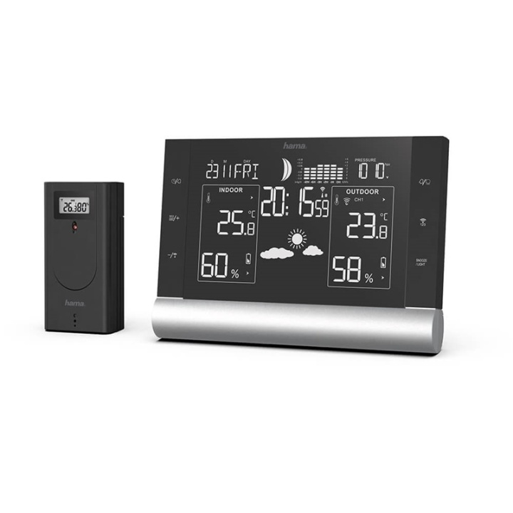 Hama Vejrstation Black Line Plus Sort i gruppen HJEM, HUS & HAVE / Ventilator & Klima apparater / Termometre og vejrstationer hos TP E-commerce Nordic AB (38-90731)