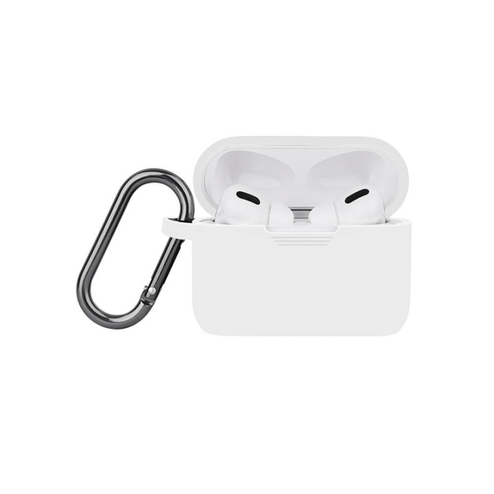 NORTH Airpods Pro Beskyttelses Case Silikone Karabin Hvid i gruppen HJEMMEELEKTRONIK / Lyd & billede / Hovedtelefoner & Tilbehør / Tilbehør hos TP E-commerce Nordic AB (38-91014)