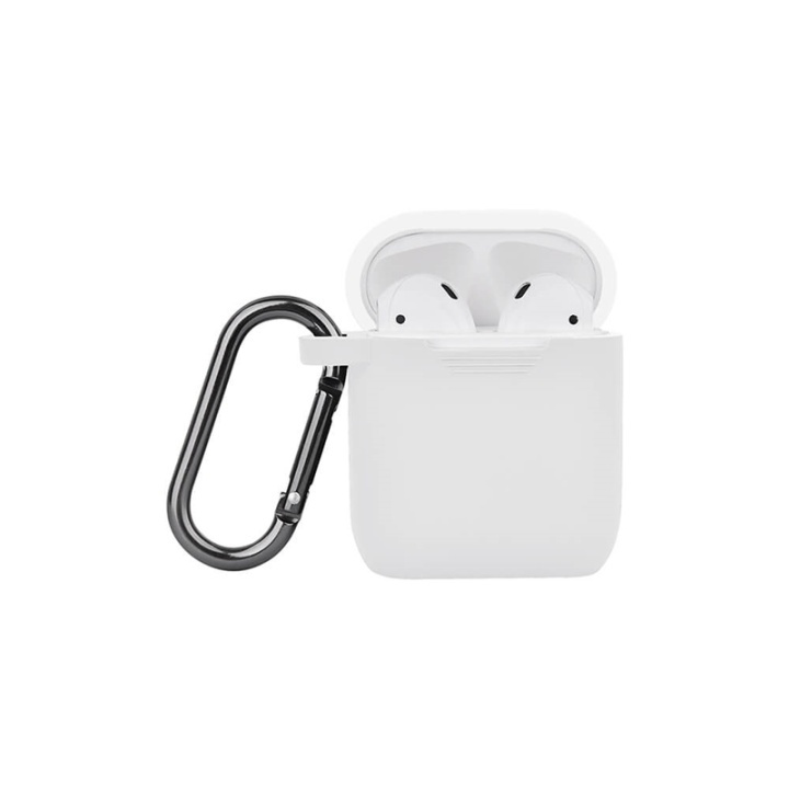 NORTH Airpods Beskyttelses Case Silikone Karabin Hvid i gruppen HJEMMEELEKTRONIK / Lyd & billede / Hovedtelefoner & Tilbehør / Tilbehør hos TP E-commerce Nordic AB (38-91016)