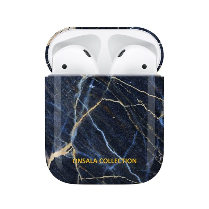 ONSALA COLLECTION Airpods Case 1st and 2nd Generation Black Galaxy Marble i gruppen HJEMMEELEKTRONIK / Lyd & billede / Hovedtelefoner & Tilbehør / Tilbehør hos TP E-commerce Nordic AB (38-91036)