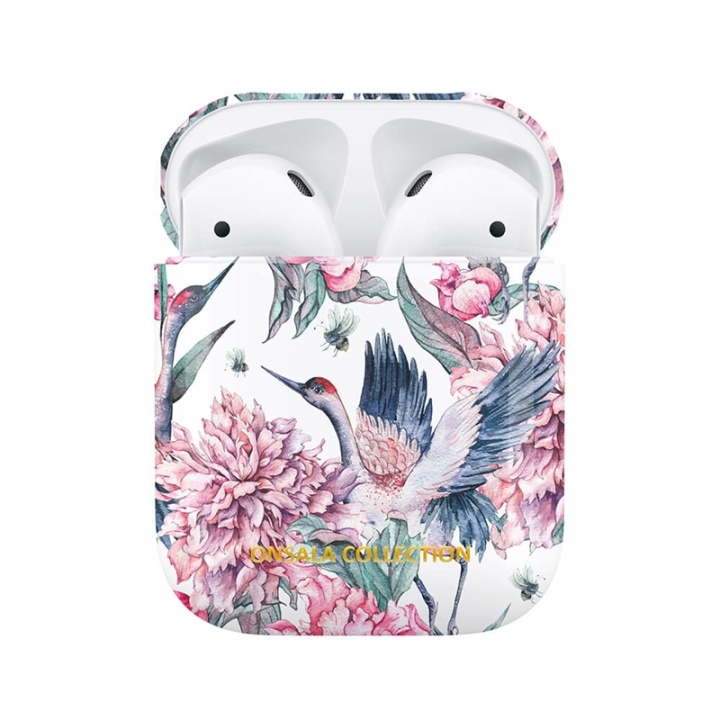 ONSALA COLLECTION Airpods Case 1st and 2nd Generation Pink Crane i gruppen HJEMMEELEKTRONIK / Lyd & billede / Hovedtelefoner & Tilbehør / Tilbehør hos TP E-commerce Nordic AB (38-91037)