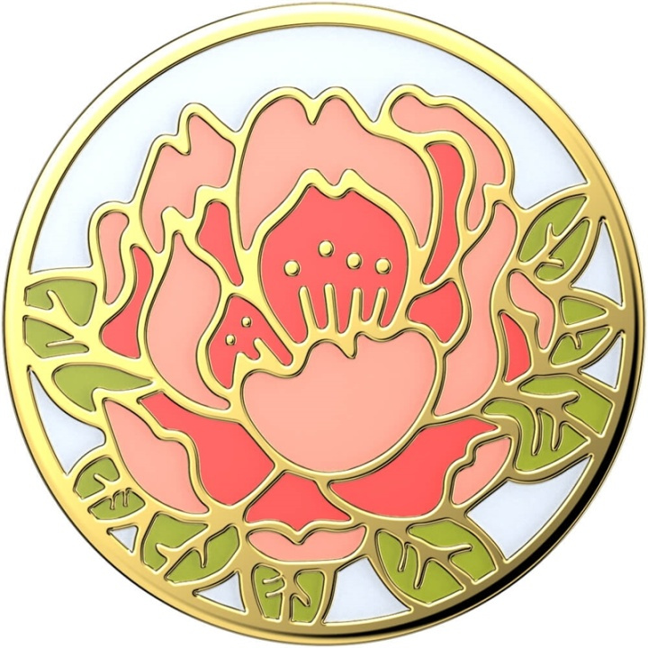 PopSockets PopGrip PREMIUM Enamel Blooming Peony Pink i gruppen SMARTPHONES & TABLETS / Øvrigt tilbehør / Popsockets hos TP E-commerce Nordic AB (38-91186)