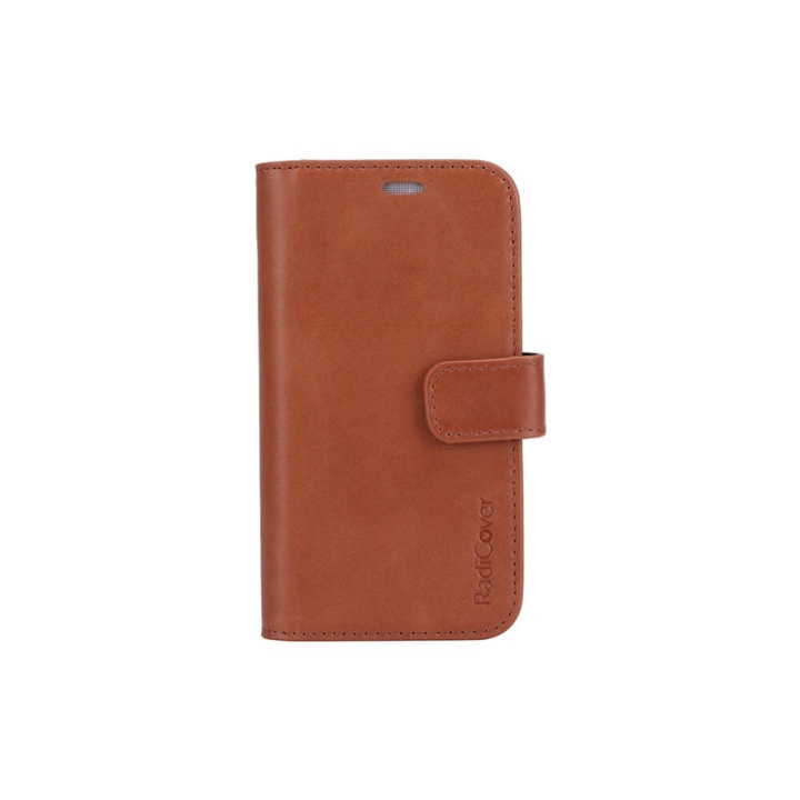 Radicover Strålingsbeskyttende Wallet Læder iPhone 12 Mini 2in1 Exclusive RFID Brun i gruppen SMARTPHONES & TABLETS / Mobil Beskyttelse / Apple / iPhone 12 Mini / Cover hos TP E-commerce Nordic AB (38-91314)