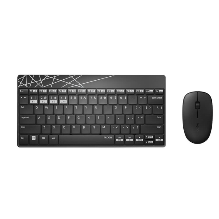 RAPOO Keyboard/Mice Set 8000M Wireless Multi-Mode Black i gruppen COMPUTERTILBEHØR / Mus og tastatur / Tastatur / Pakke hos TP E-commerce Nordic AB (38-91368)