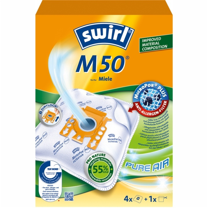 Swirl Dammsugarpåsar M50 OBS 3X4ST i gruppen HJEM, HUS & HAVE / Rengøringsmidler / Støvsugere og tilbehør / Tilbehør / Støvsugerposer hos TP E-commerce Nordic AB (38-91618)