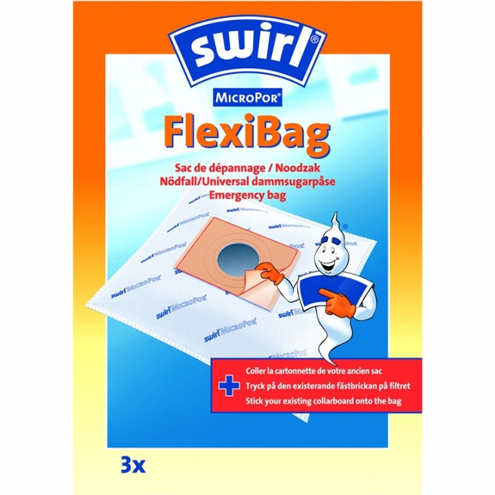 Swirl Dammsugarpåsar SOS Flexibag 3 i gruppen HJEM, HUS & HAVE / Rengøringsmidler / Støvsugere og tilbehør / Tilbehør / Støvsugerposer hos TP E-commerce Nordic AB (38-91626)