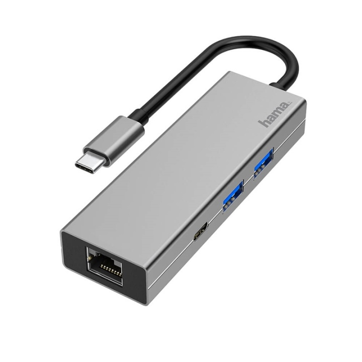 Hama Adapter USB-C Multi 4x Porte LAN i gruppen COMPUTERTILBEHØR / Computer Tilbehør / USB-hubs hos TP E-commerce Nordic AB (38-91874)