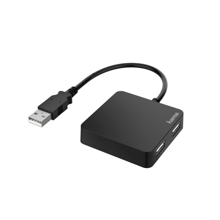 Hama Hub USB-A 2.0 4x Portar 480 Mbit/s Svart i gruppen COMPUTERTILBEHØR / Computer Tilbehør / USB-hubs hos TP E-commerce Nordic AB (38-91883)
