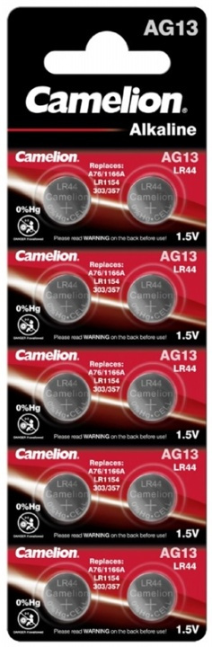 Camelion LR44/1,5V, knappcellsbatteri, alkaline, 10-pack i gruppen HJEMMEELEKTRONIK / Batterier og opladere / Batterier / Knapcelle hos TP E-commerce Nordic AB (38-92012)