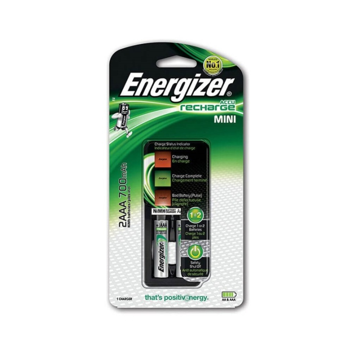 Energizer Batterioplader Mini inkl. 2x AAA 700mAh i gruppen HJEMMEELEKTRONIK / Batterier og opladere / Batterioplader hos TP E-commerce Nordic AB (38-92063)