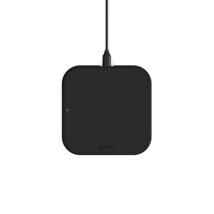 Zens Essential Single Lader Qi 10W Sort 5mm Slim (Apple + Samsung QC) i gruppen SMARTPHONES & TABLETS / Opladere og kabler / Trådløs Qi oplader hos TP E-commerce Nordic AB (38-92379)