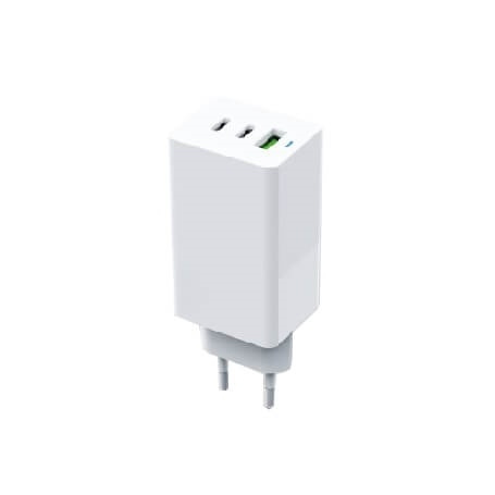 Gear Laddare GAN 220V 2xUSB-C + 1xUSB-A PD 45W + 18W + 3A (totalt 65W) Vit i gruppen COMPUTERTILBEHØR / Kabler og adaptere / Elkabler hos TP E-commerce Nordic AB (38-92455)
