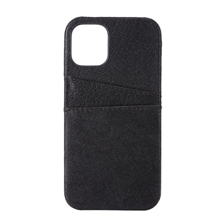 Onsala COLLECTION Mobilskal Skinn Svart iPhone 12 Mini med Kortfack i gruppen SMARTPHONES & TABLETS / Mobil Beskyttelse / Apple / iPhone 12 Mini / Cover hos TP E-commerce Nordic AB (38-92463)