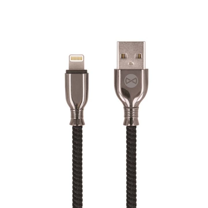 Forever Tornado - Lightning-kabel til hurtig opladning (3A), 1 m, sort i gruppen SMARTPHONES & TABLETS / Opladere og kabler / Kabler / Kabler Lightning hos TP E-commerce Nordic AB (38-92672)