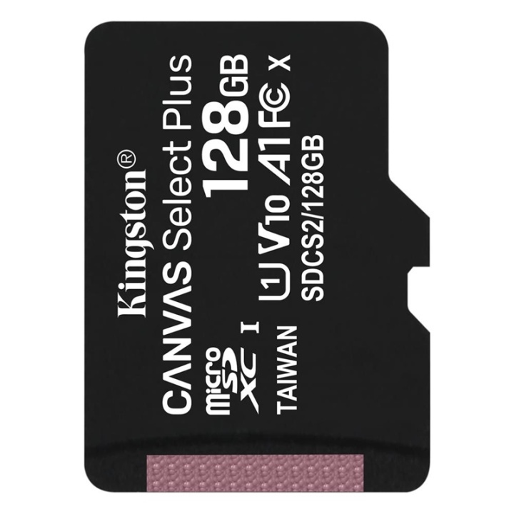 Kingston Canvas Select Plus microSDXC, 128GB i gruppen HJEMMEELEKTRONIK / Lagringsmedier / Hukommelseskort / MicroSD/HC/XC hos TP E-commerce Nordic AB (38-92719)