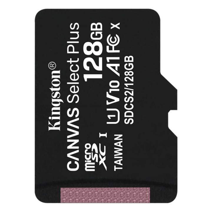 Kingston Canvas Select Plus microSDXC, 128 GB i gruppen HJEMMEELEKTRONIK / Lagringsmedier / Hukommelseskort / MicroSD/HC/XC hos TP E-commerce Nordic AB (38-92719)