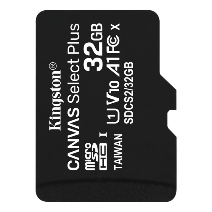 Kingston Canvas Select Plus microSDXC, 32GB i gruppen HJEMMEELEKTRONIK / Lagringsmedier / Hukommelseskort / MicroSD/HC/XC hos TP E-commerce Nordic AB (38-92721)