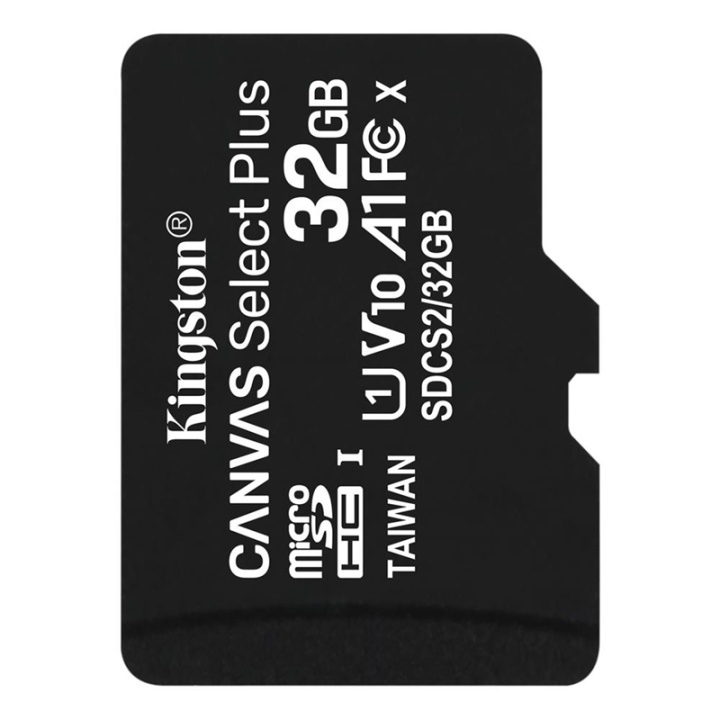 Kingston Canvas Select Plus microSDXC, 32 GB i gruppen HJEMMEELEKTRONIK / Lagringsmedier / Hukommelseskort / MicroSD/HC/XC hos TP E-commerce Nordic AB (38-92721)