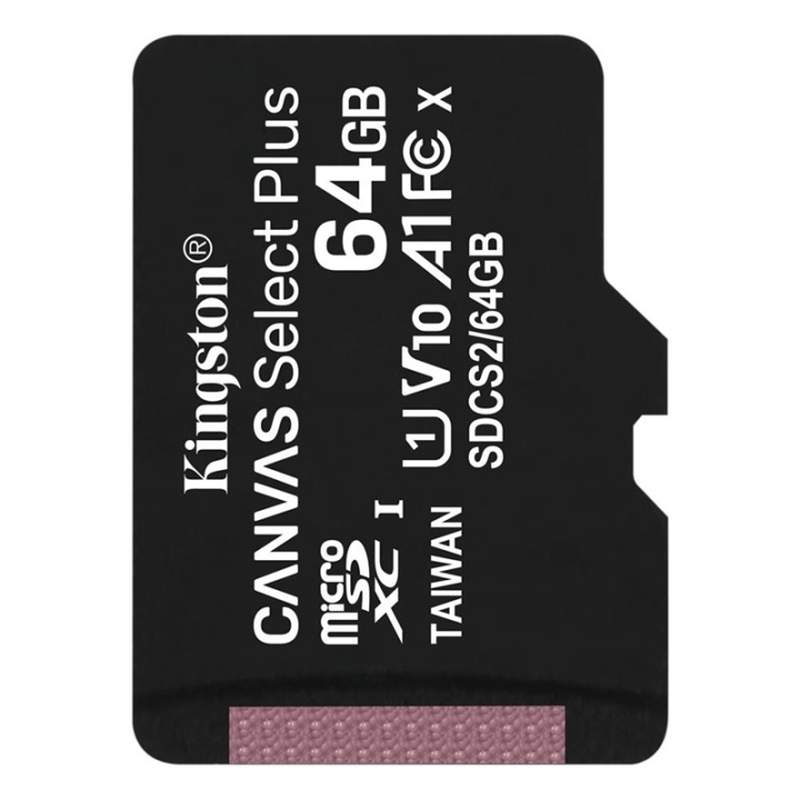 Kingston Canvas Select Plus microSDXC 64GB i gruppen HJEMMEELEKTRONIK / Lagringsmedier / Hukommelseskort / MicroSD/HC/XC hos TP E-commerce Nordic AB (38-92722)