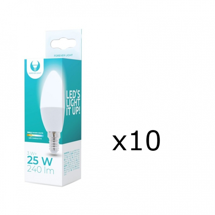 LED-lampe E14, C37, 3W, 230V, 3000K 10-pak, Varm hvid i gruppen HJEMMEELEKTRONIK / Lys / LED lamper hos TP E-commerce Nordic AB (38-92746-PKT10)