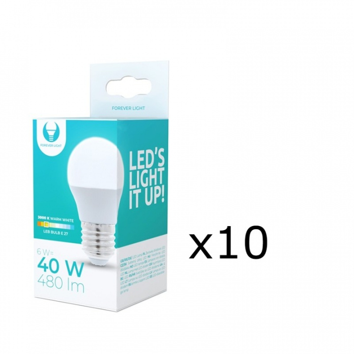 LED-lampe E27, 6W, 230V, 3000K 10-pak, Varm hvid i gruppen HJEMMEELEKTRONIK / Lys / LED lamper hos TP E-commerce Nordic AB (38-92748-PKT10)