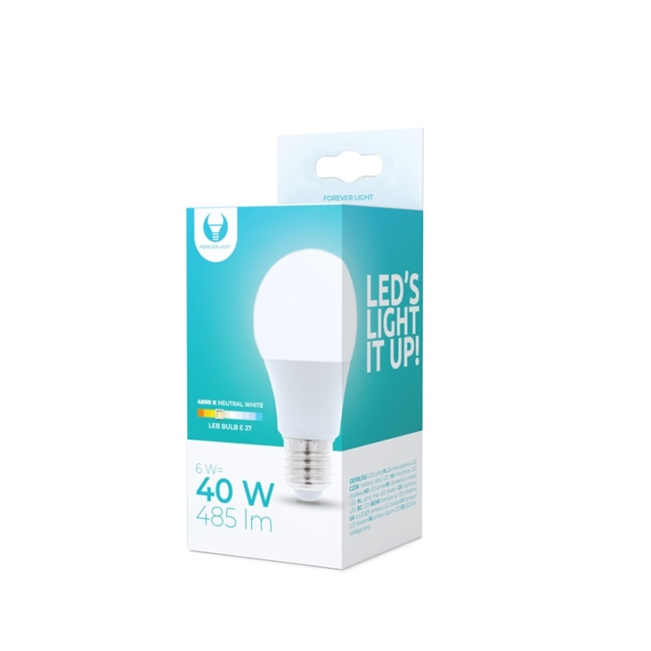 LED-lampe E27, 6W, 230V, 4500K, Hvid neutral i gruppen HJEMMEELEKTRONIK / Lys / LED lamper hos TP E-commerce Nordic AB (38-92749)