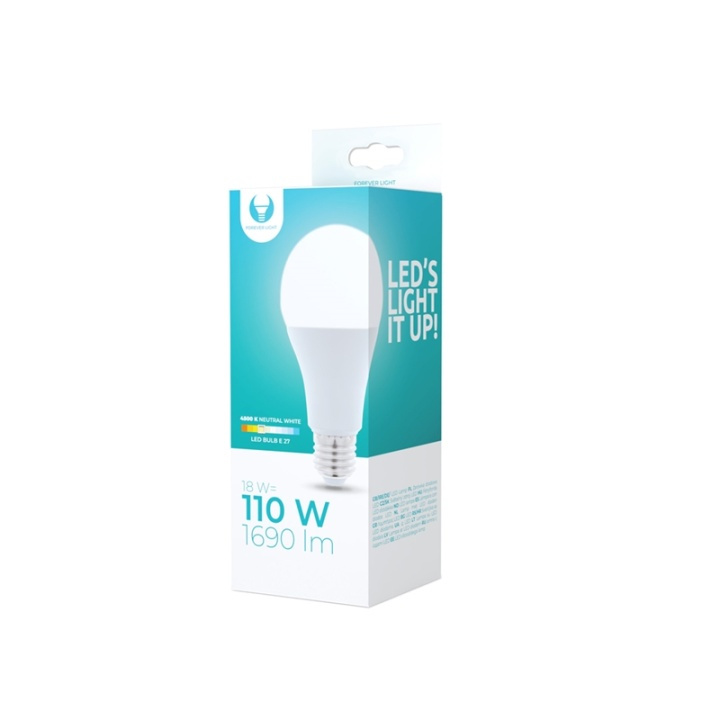 LED-lampe E27, A65, 18W, 230V, 4500K, Hvid neutral i gruppen HJEMMEELEKTRONIK / Lys / LED lamper hos TP E-commerce Nordic AB (38-92752)