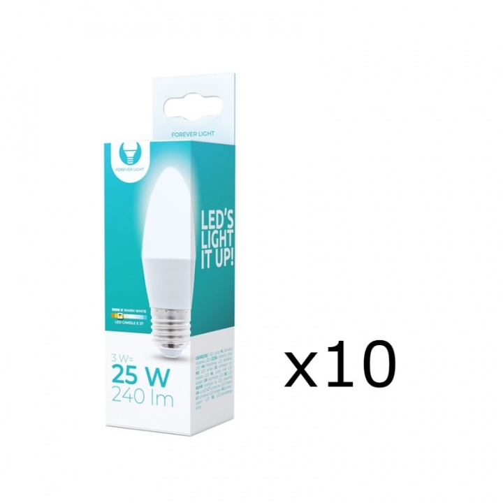 LED-lampe E27, 3W, 230V, 3000K, 10-pak, Varm hvid i gruppen HJEMMEELEKTRONIK / Lys / LED lamper hos TP E-commerce Nordic AB (38-92754-PKT10)