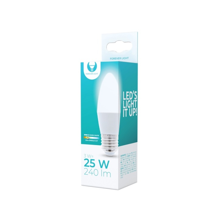 LED-lampe E27, 3W, 230V, 3000K, varm hvid i gruppen HJEMMEELEKTRONIK / Lys / LED lamper hos TP E-commerce Nordic AB (38-92754)