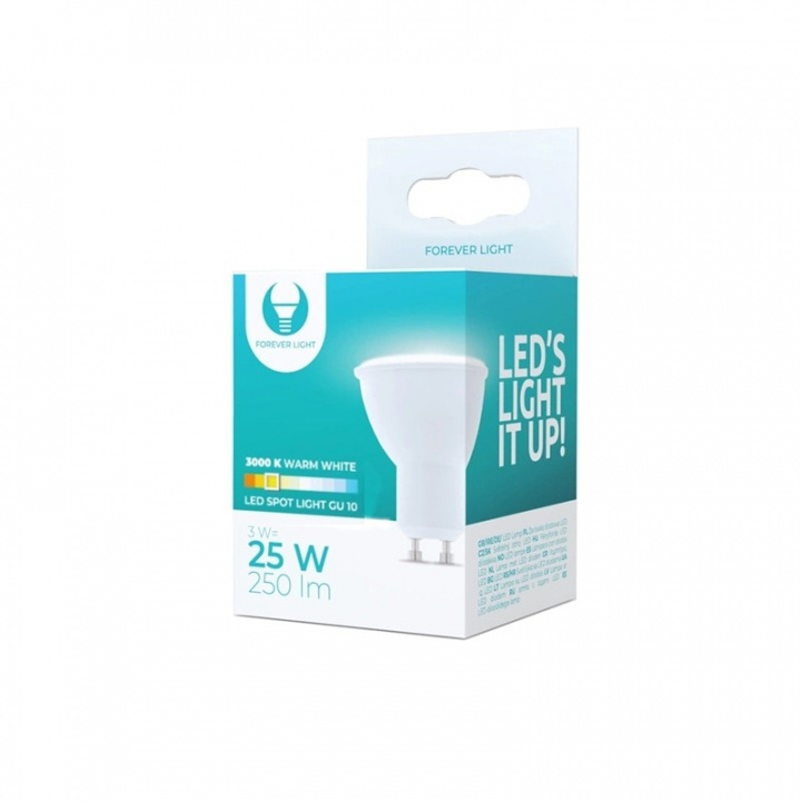 LED-pære GU10 3W 230V 3000K, Varm Hvid i gruppen HJEMMEELEKTRONIK / Lys / LED lamper hos TP E-commerce Nordic AB (38-92756)