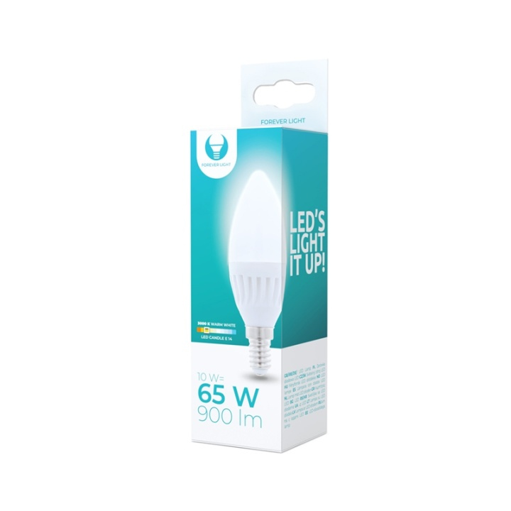 LED-lampe E14, C37, 10W, 230V, 3000K, keramik, varm hvid i gruppen HJEMMEELEKTRONIK / Lys / LED lamper hos TP E-commerce Nordic AB (38-92762)