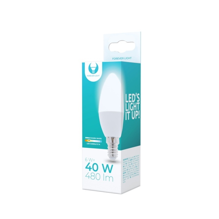 LED-lampe E14, C37, 6W, 230V, 3000K, varm hvid i gruppen HJEMMEELEKTRONIK / Lys / LED lamper hos TP E-commerce Nordic AB (38-92765)