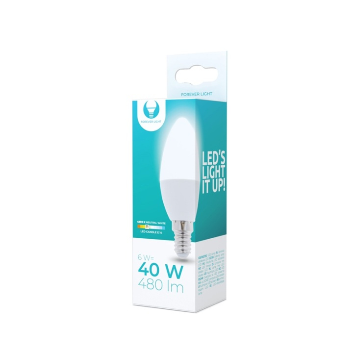LED-lampe E14, C37, 6W, 230V, 4500K, Hvid neutral i gruppen HJEMMEELEKTRONIK / Lys / LED lamper hos TP E-commerce Nordic AB (38-92766)