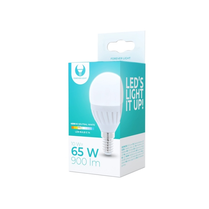 LED-pære E14, G45, 10W, 230V, 4500K, Keramisk, Neutral Hvid i gruppen HJEMMEELEKTRONIK / Lys / LED lamper hos TP E-commerce Nordic AB (38-92768)