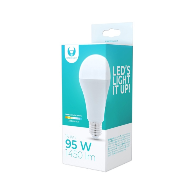 LED-lampe E27, A65, 15W, 230V, 3000K, varm hvid i gruppen HJEMMEELEKTRONIK / Lys / LED lamper hos TP E-commerce Nordic AB (38-92778)