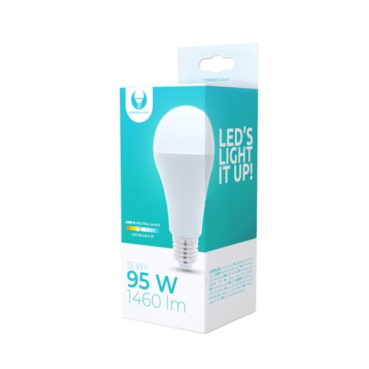 LED-lampe E27, A65, 15W, 230V, 4500K, Hvid neutral i gruppen HJEMMEELEKTRONIK / Lys / LED lamper hos TP E-commerce Nordic AB (38-92779)