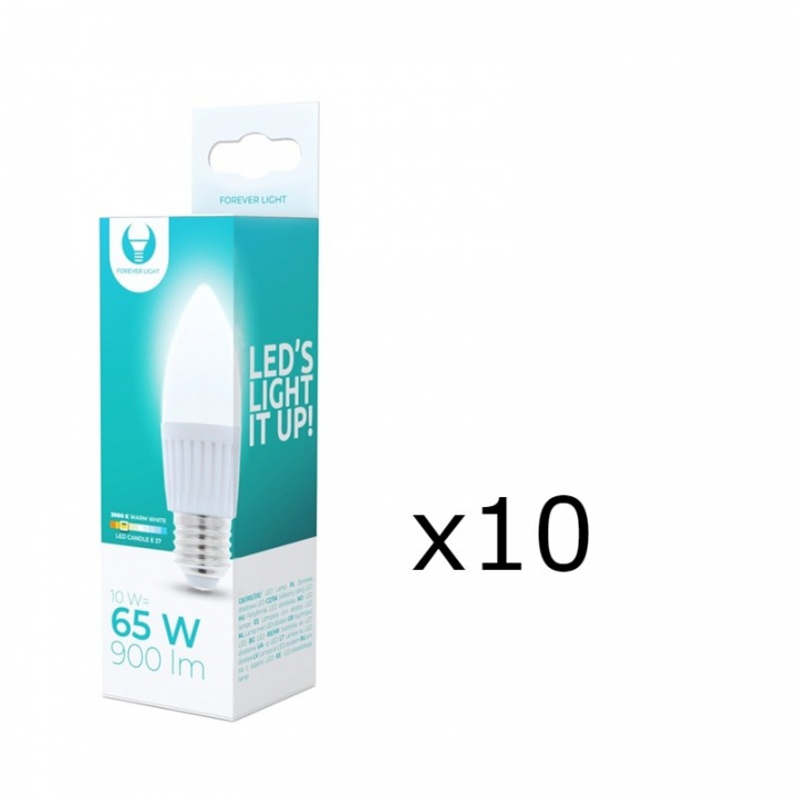 LED-lampe E27, C37, 10W, 230V, 3000K, Keramik 10-pak, Varm hvid i gruppen HJEMMEELEKTRONIK / Lys / LED lamper hos TP E-commerce Nordic AB (38-92780-PKT10)
