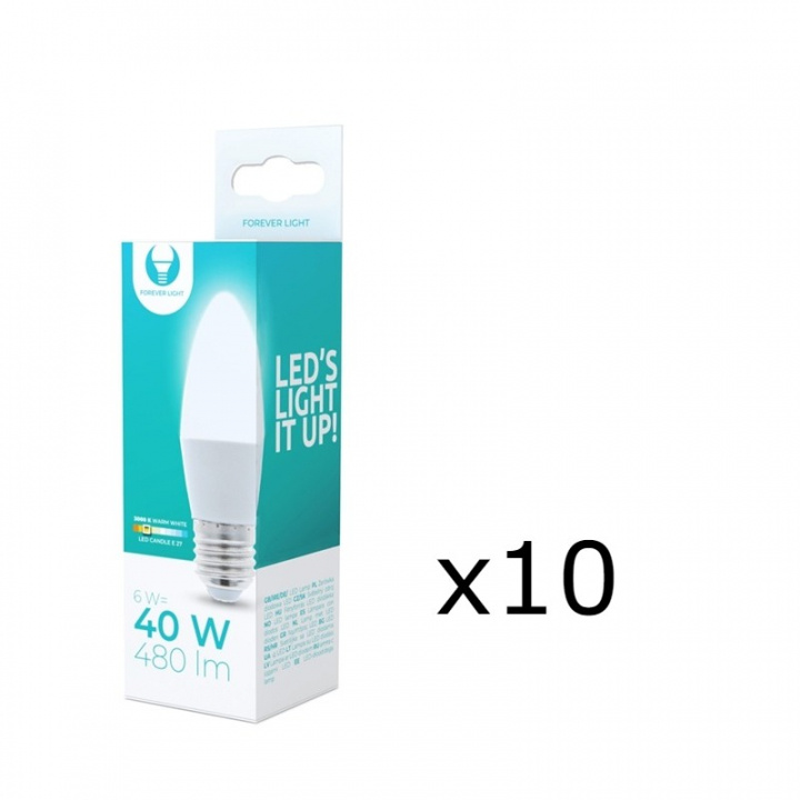 LED-lampe E27, 6W, 3000K 10-pak, varm hvid i gruppen HJEMMEELEKTRONIK / Lys / LED lamper hos TP E-commerce Nordic AB (38-92783-PKT10)