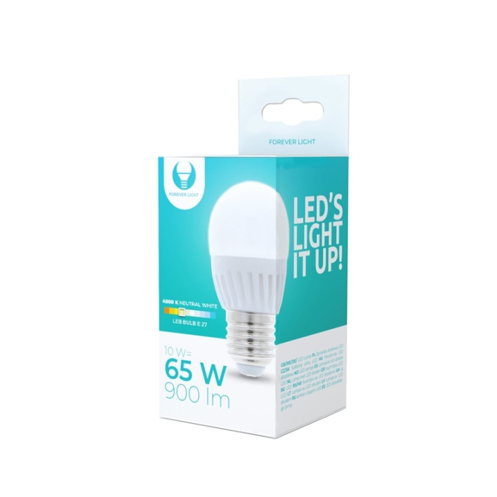 LED-Lampa E27, G45, 10W, 230V, 4500K, Keramisk, Vit neutral i gruppen HJEMMEELEKTRONIK / Lys / LED lamper hos TP E-commerce Nordic AB (38-92786)