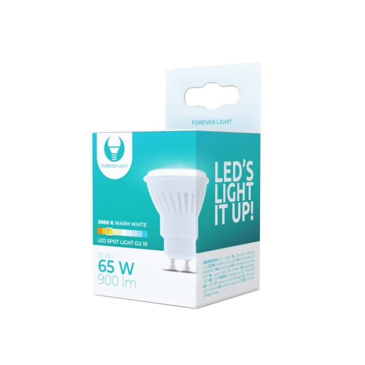 LED-pære GU10 - 10W, 230V, 3000K, 900lm, Keramisk, Varm Hvid i gruppen HJEMMEELEKTRONIK / Lys / LED lamper hos TP E-commerce Nordic AB (38-92791)