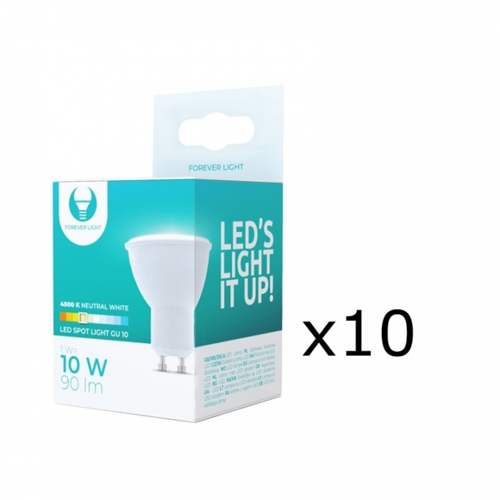LED-lampe GU10, 1W, 230V, 4500K, 10-pak, Hvid neutral i gruppen HJEMMEELEKTRONIK / Lys / LED lamper hos TP E-commerce Nordic AB (38-92794-PKT10)
