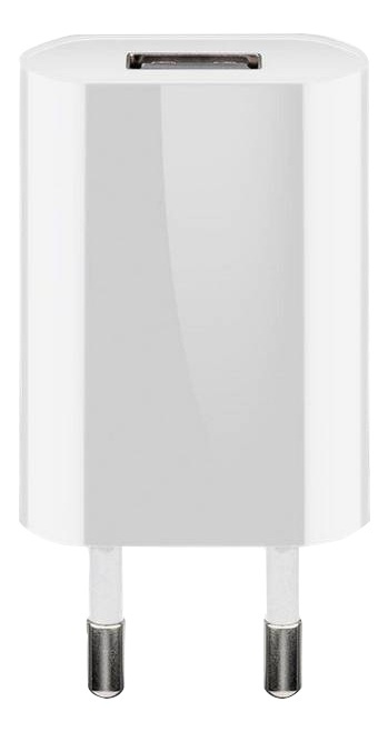 Goobay USB charger 1 A, white, Plastic bag - with 1 USB i gruppen SMARTPHONES & TABLETS / Opladere og kabler / Vægoplader / Vægoplader USB hos TP E-commerce Nordic AB (38-92978)