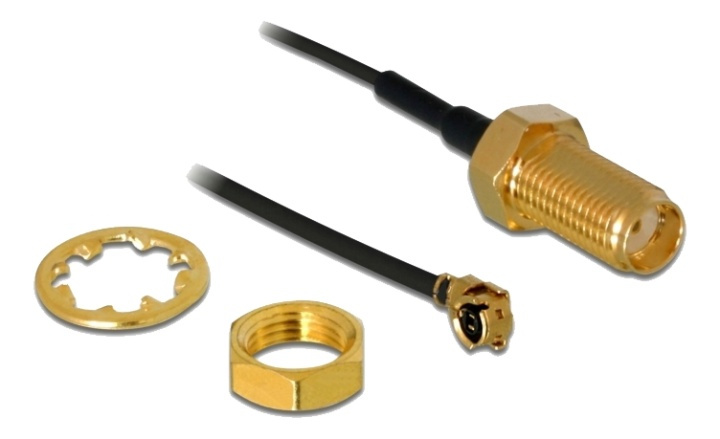 Delock Antenna Cable SMA jack bulkhead to MHF® I plug 1.13 20 cm threa i gruppen HJEMMEELEKTRONIK / Kabler og adaptere / Antennekabler og tilbehør / Antenne kabler hos TP E-commerce Nordic AB (38-92995)