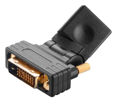 Angled DVI Male to HDMI Femaleadapter with gold plated contacts i gruppen COMPUTERTILBEHØR / Kabler og adaptere / DVI / Adaptere hos TP E-commerce Nordic AB (38-93020)
