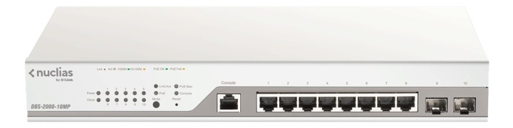 10-Port Gigabit PoE+ Nuclias Smart Managed Switch including 2x SFP Por i gruppen COMPUTERTILBEHØR / Kabler og adaptere / HDMI / VGA / DVI switche hos TP E-commerce Nordic AB (38-93118)