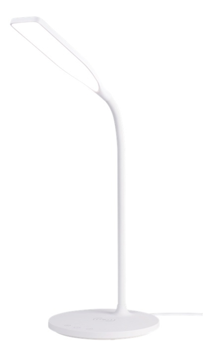 DELTACO OFFICE LED bordlampe med Qi fast charge, timer,360lm, hvid i gruppen HJEMMEELEKTRONIK / Lys / Bordlamper hos TP E-commerce Nordic AB (38-93244)