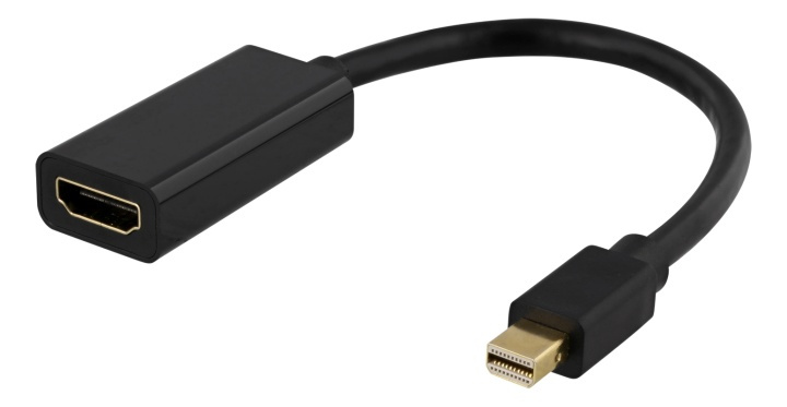 DELTACO Mini DisplayPort han til HDMI hun adapter, 60Hz, 0,2m, sort i gruppen COMPUTERTILBEHØR / Kabler og adaptere / DisplayPort / Adaptere hos TP E-commerce Nordic AB (38-93254)