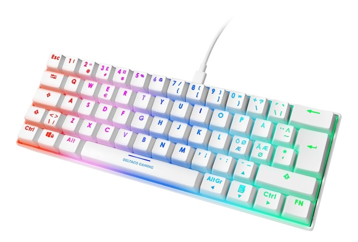 WHITE LINE WK85B Mechanical keyboard, 60% layout, brown switches,white i gruppen COMPUTERTILBEHØR / GAMING / Tastatur hos TP E-commerce Nordic AB (38-93295)